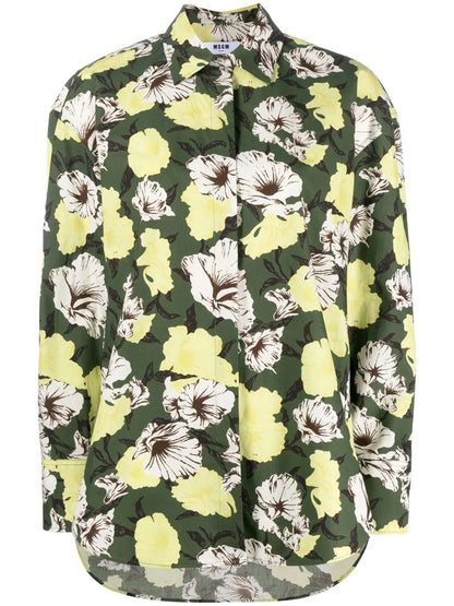 Floral-Print Long-Sleeve Shirt
