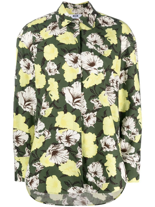 Floral-Print Long-Sleeve Shirt