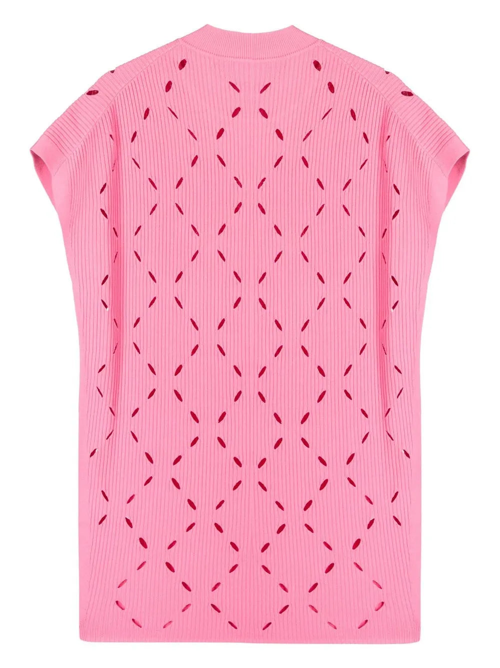 Cut Out-Detail Short-Sleeved Knitted Top