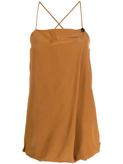 Square-Neck Silk Top