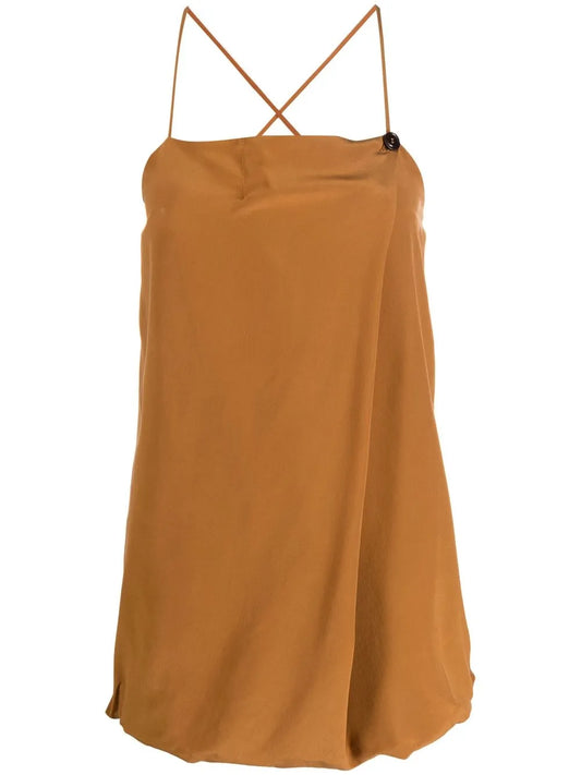 Square-Neck Silk Top