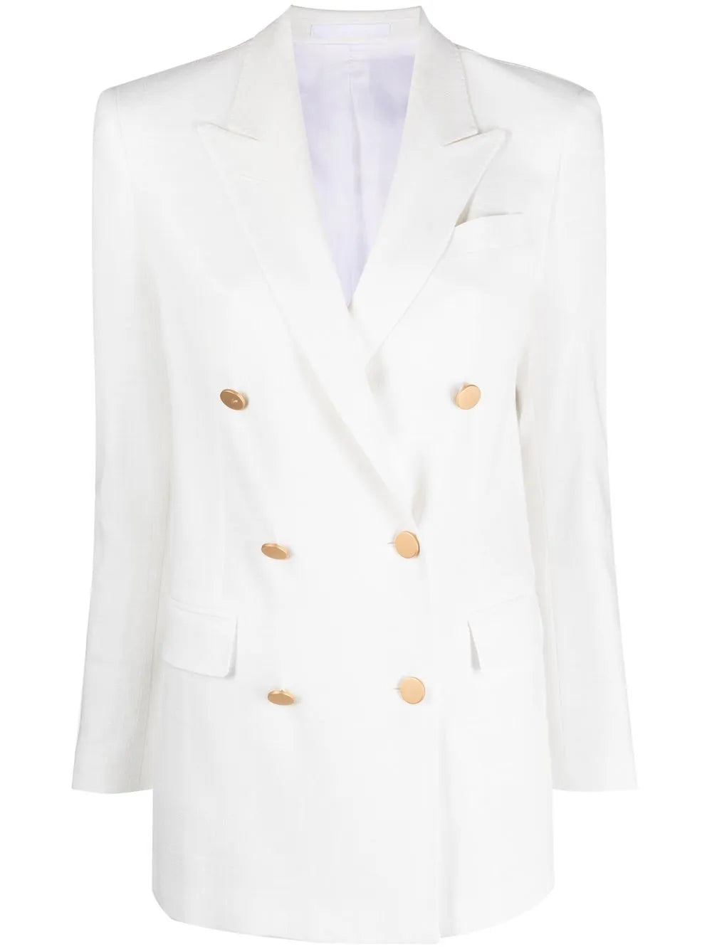 Double-Breasted Peak-Lapel Blazer