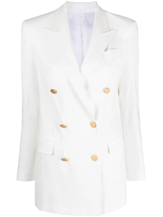 Double-Breasted Peak-Lapel Blazer