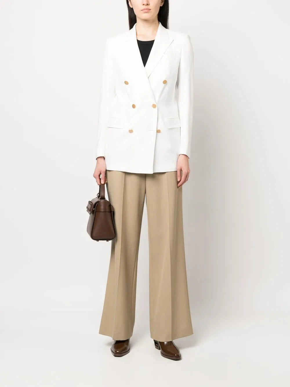 Double-Breasted Peak-Lapel Blazer