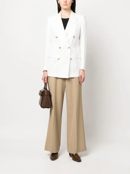 Double-Breasted Peak-Lapel Blazer