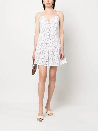 Sangallo Eyelet Mini-Dress
