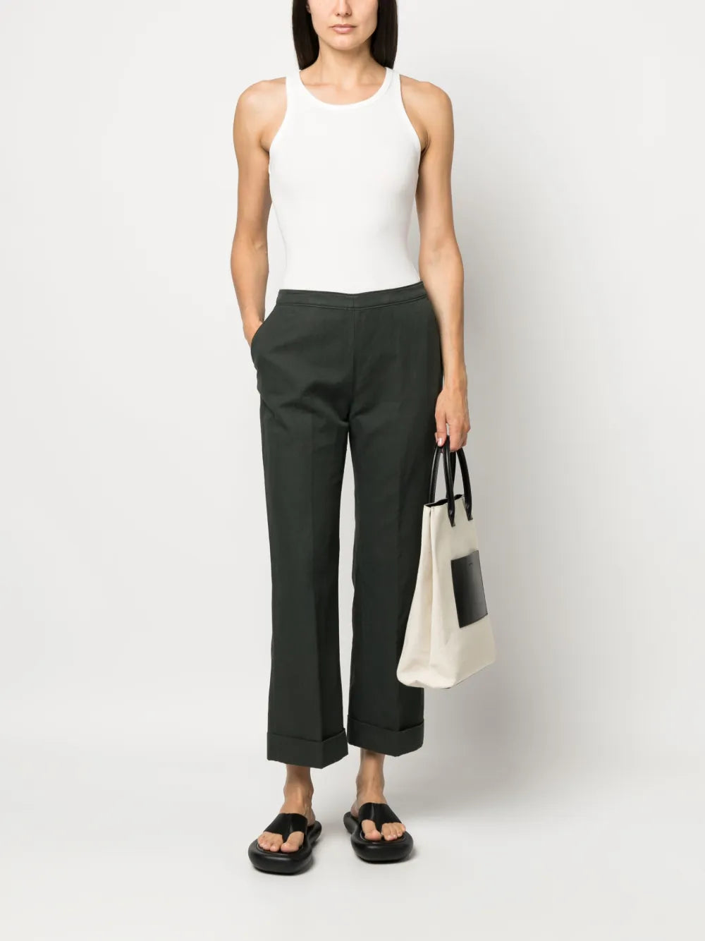 Cropped Flared Trousers