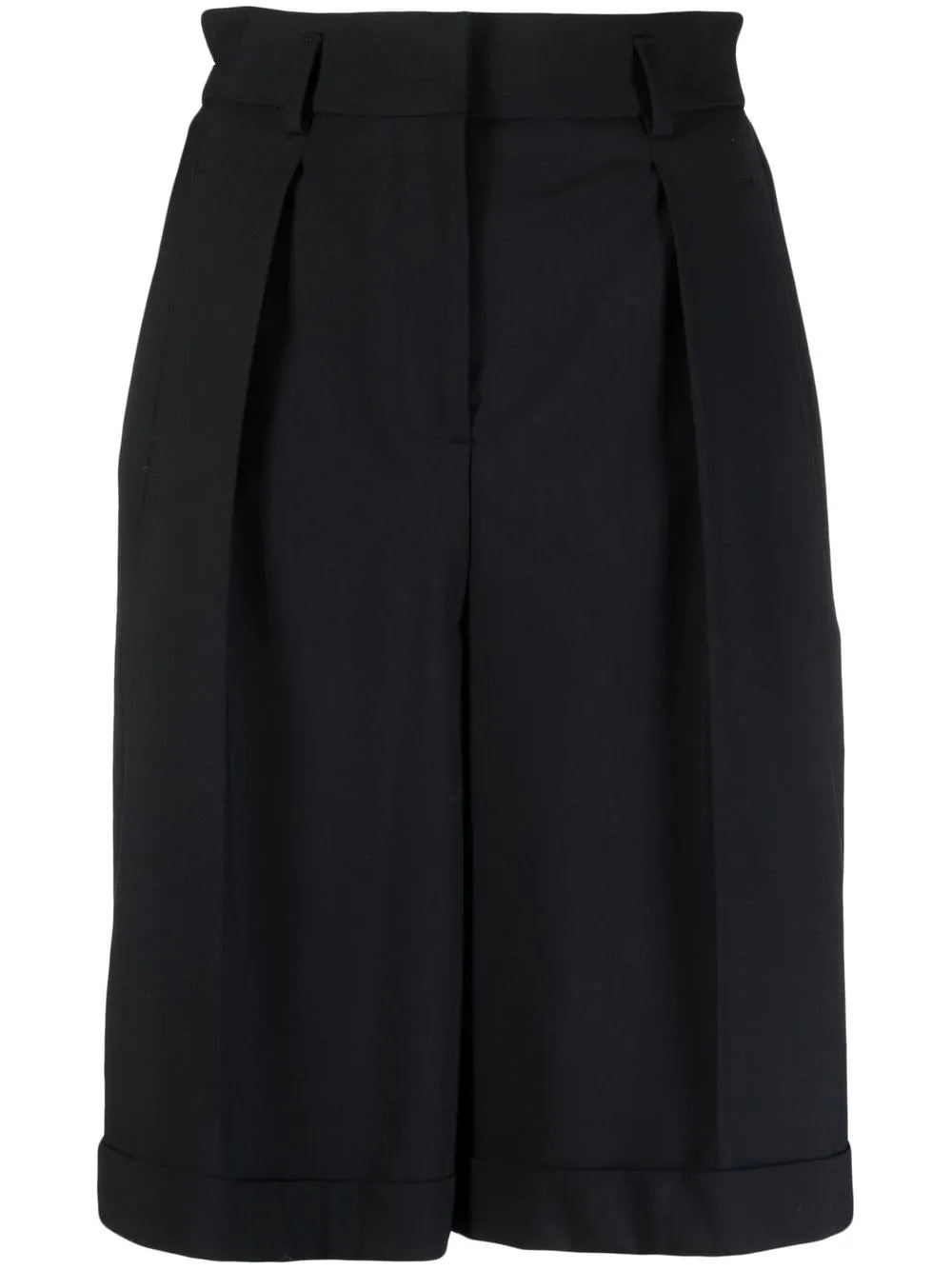 Pleat-Detail Knee-Length Shorts