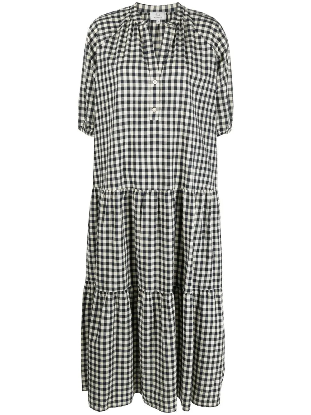 Gingham-Print Tiered Dress