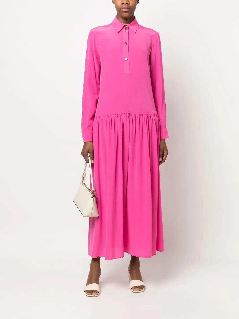 Dropped-Waist Silk Dress