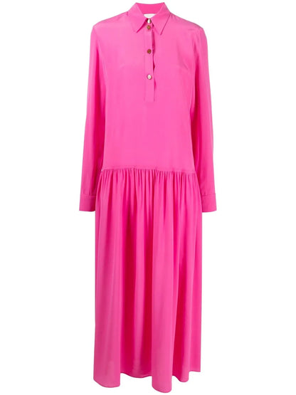 Dropped-Waist Silk Dress