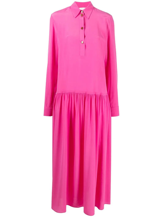 Dropped-Waist Silk Dress