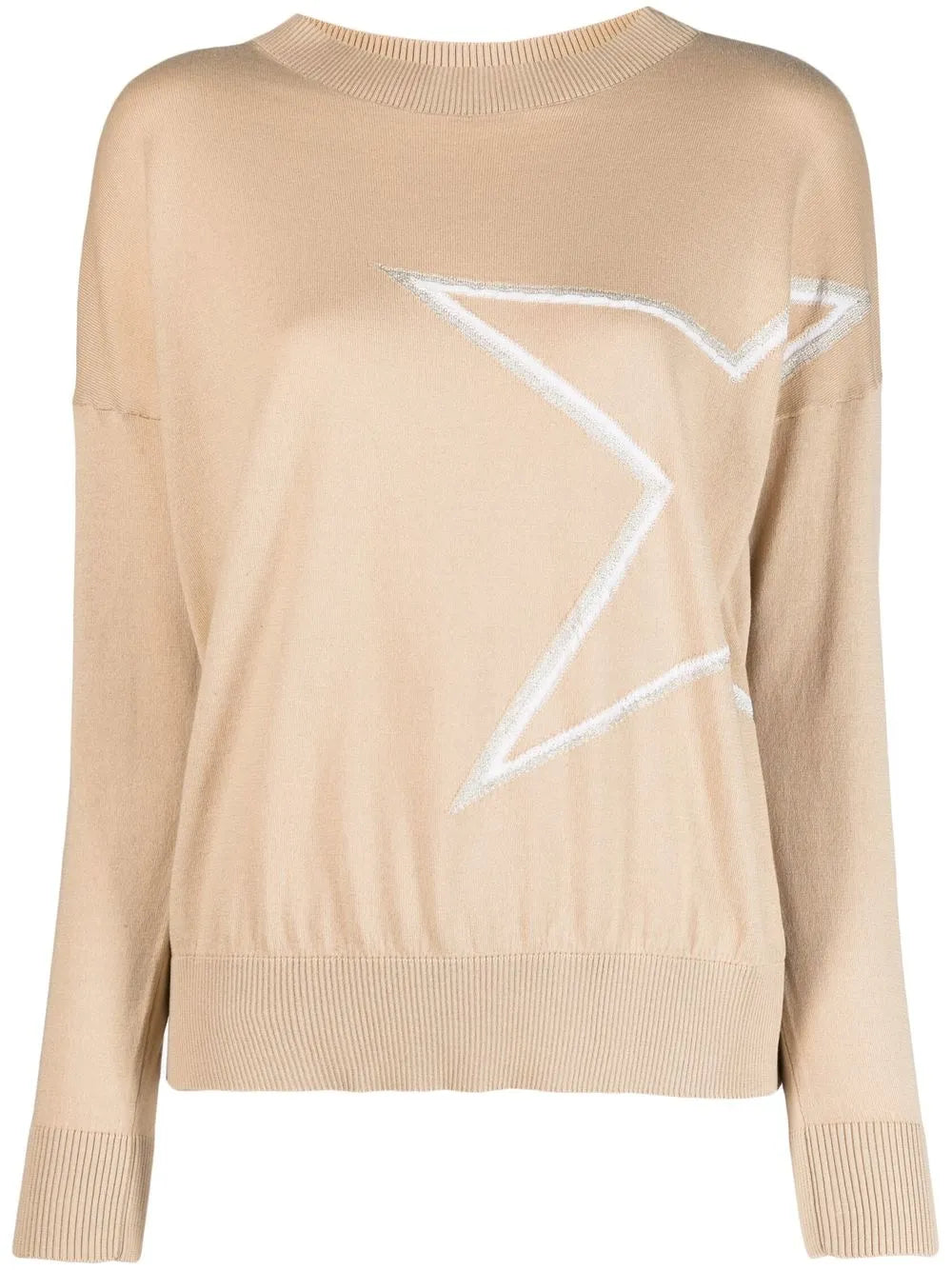 Star-Appliqué Boat-Neck Jumper