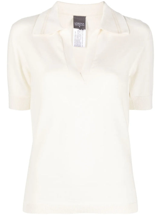 Short-Sleeve Knitted Polo Shirt