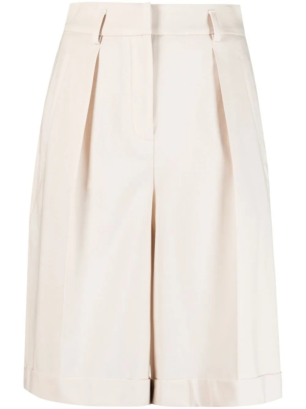 Pleat-Detail Knee-Length Shorts