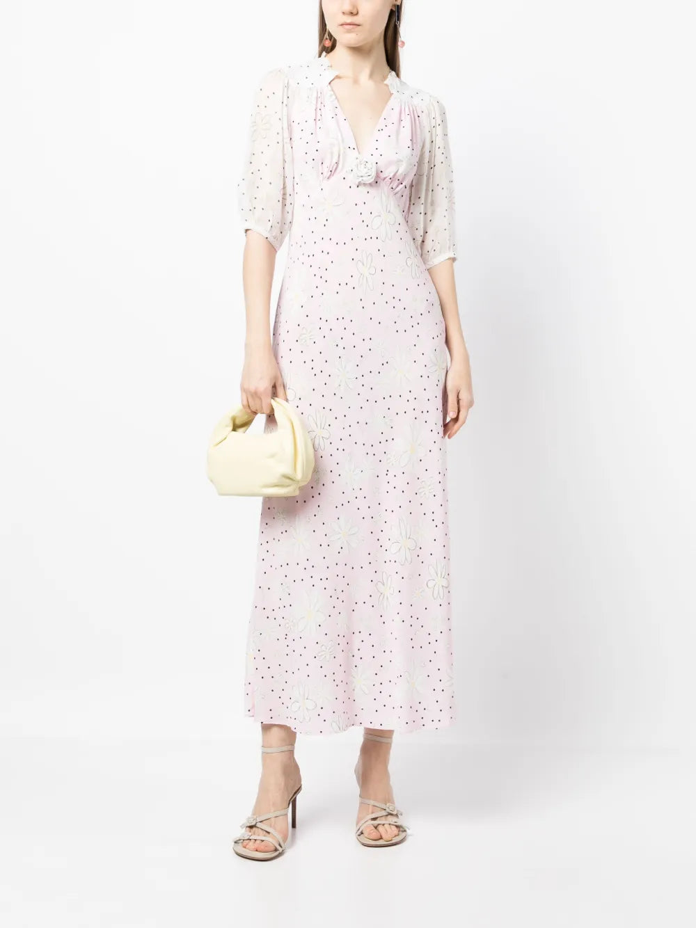 Nicolette Faux-Flower Short-Sleeve Dress