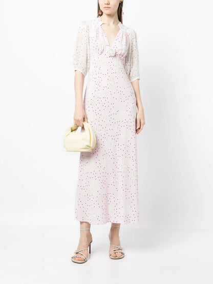 Nicolette Faux-Flower Short-Sleeve Dress