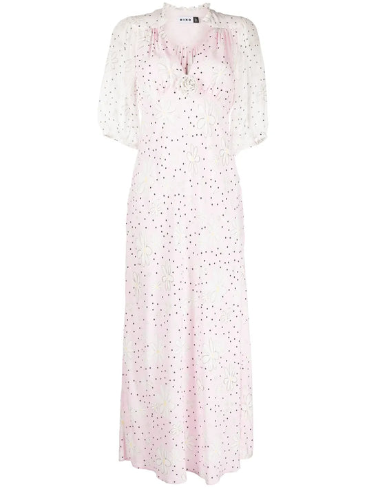 Nicolette Faux-Flower Short-Sleeve Dress