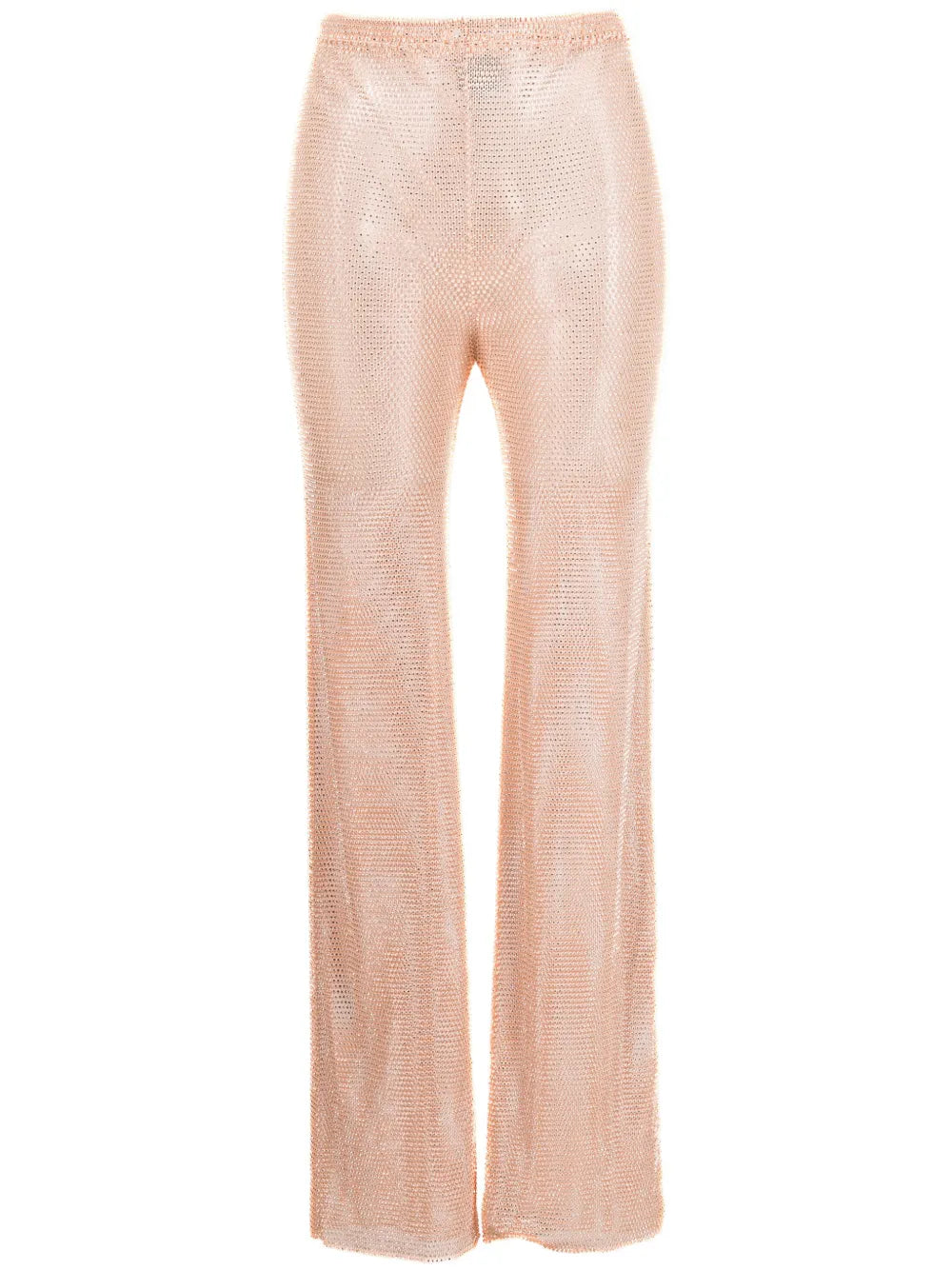 Rhinestone-Embellished Straight Trousers