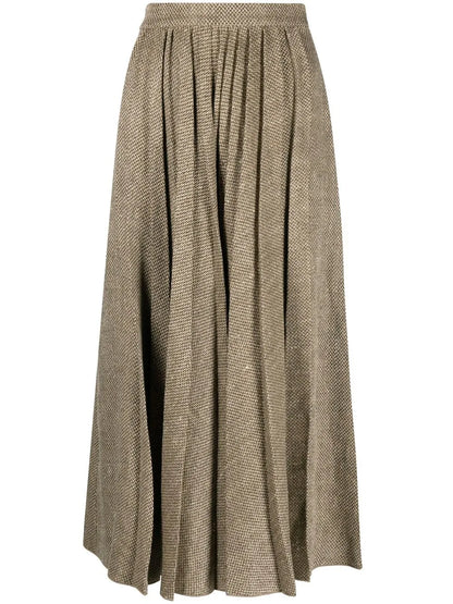 Arnav Pleated Twill Skirt