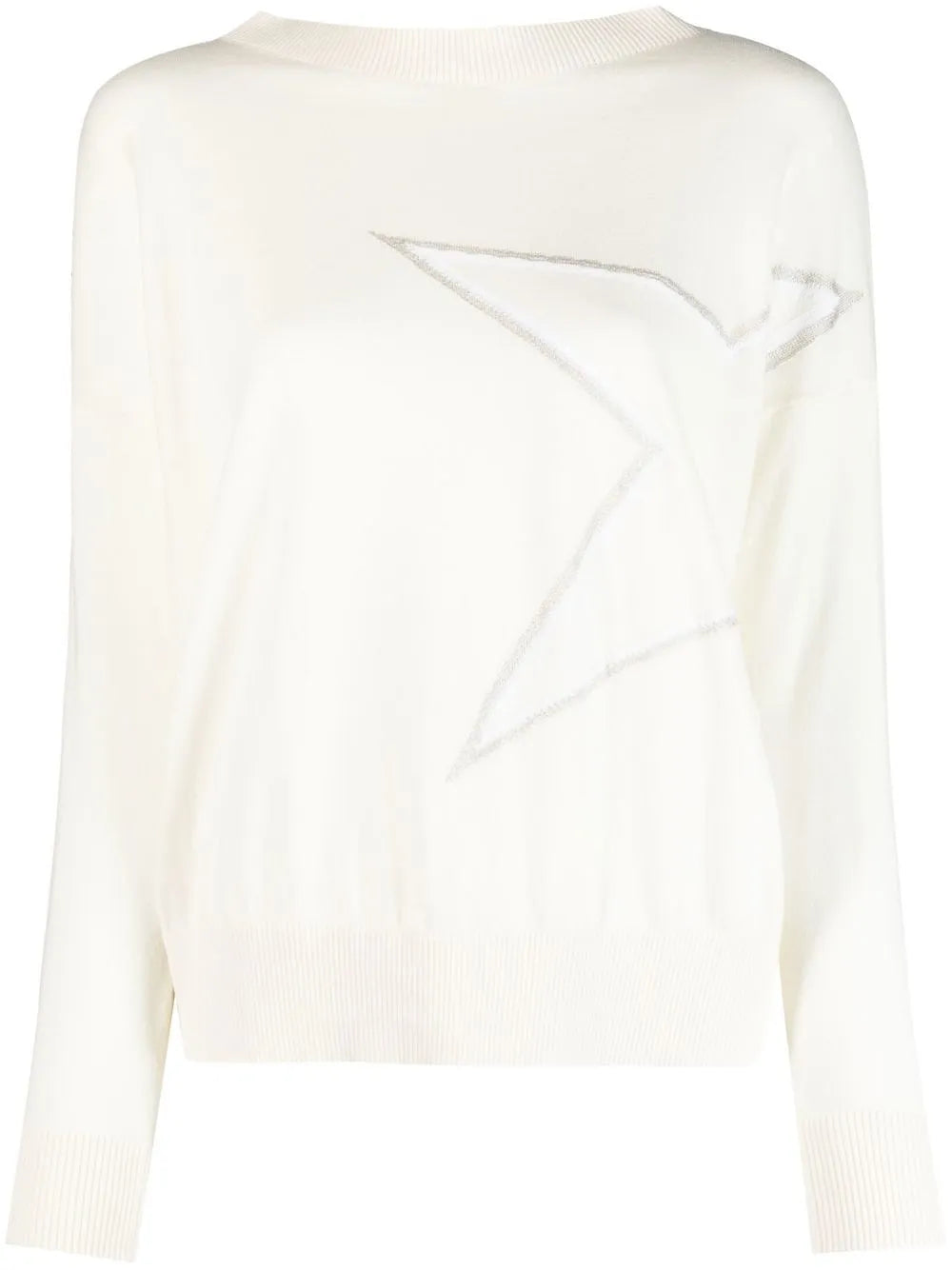 Star-Appliqué Boat-Neck Jumper