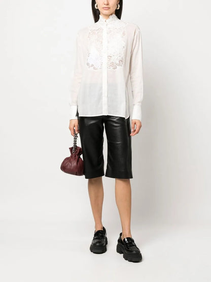 Corded-Lace Long-Sleeve Shirt