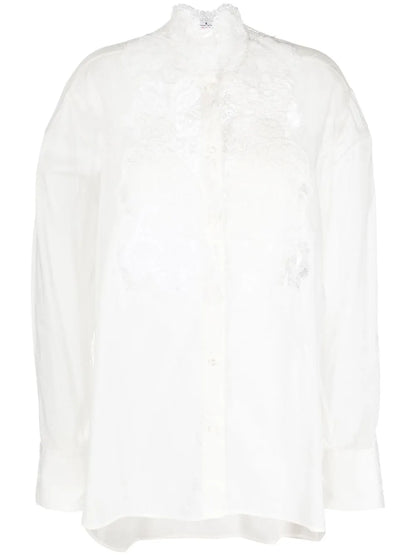 Corded-Lace Long-Sleeve Shirt