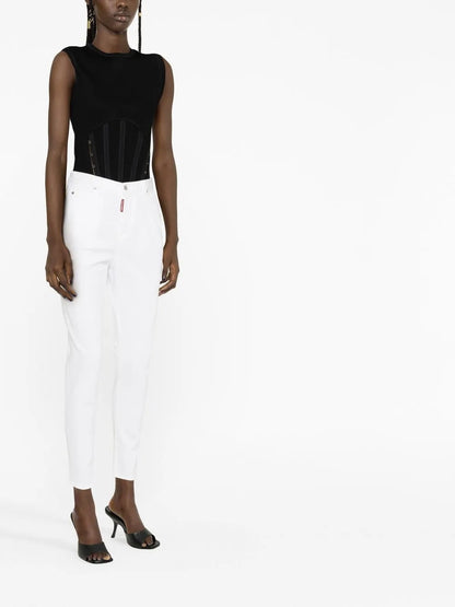 High-Waisted Denim Jeans