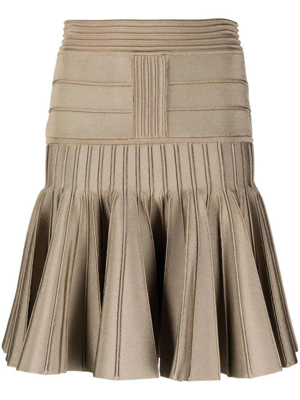 Pleated Knit Miniskirt