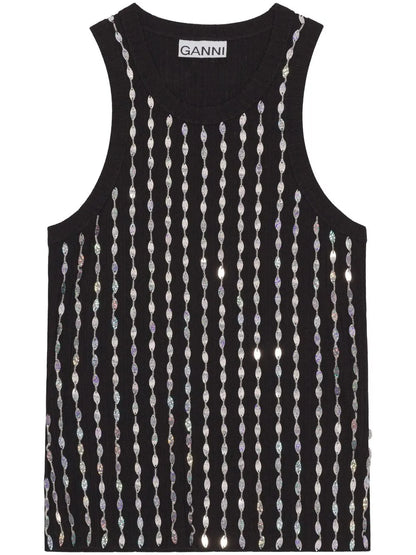 Beaded Sleeveless Tank Top