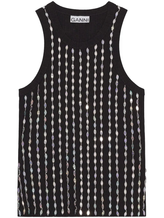 Beaded Sleeveless Tank Top