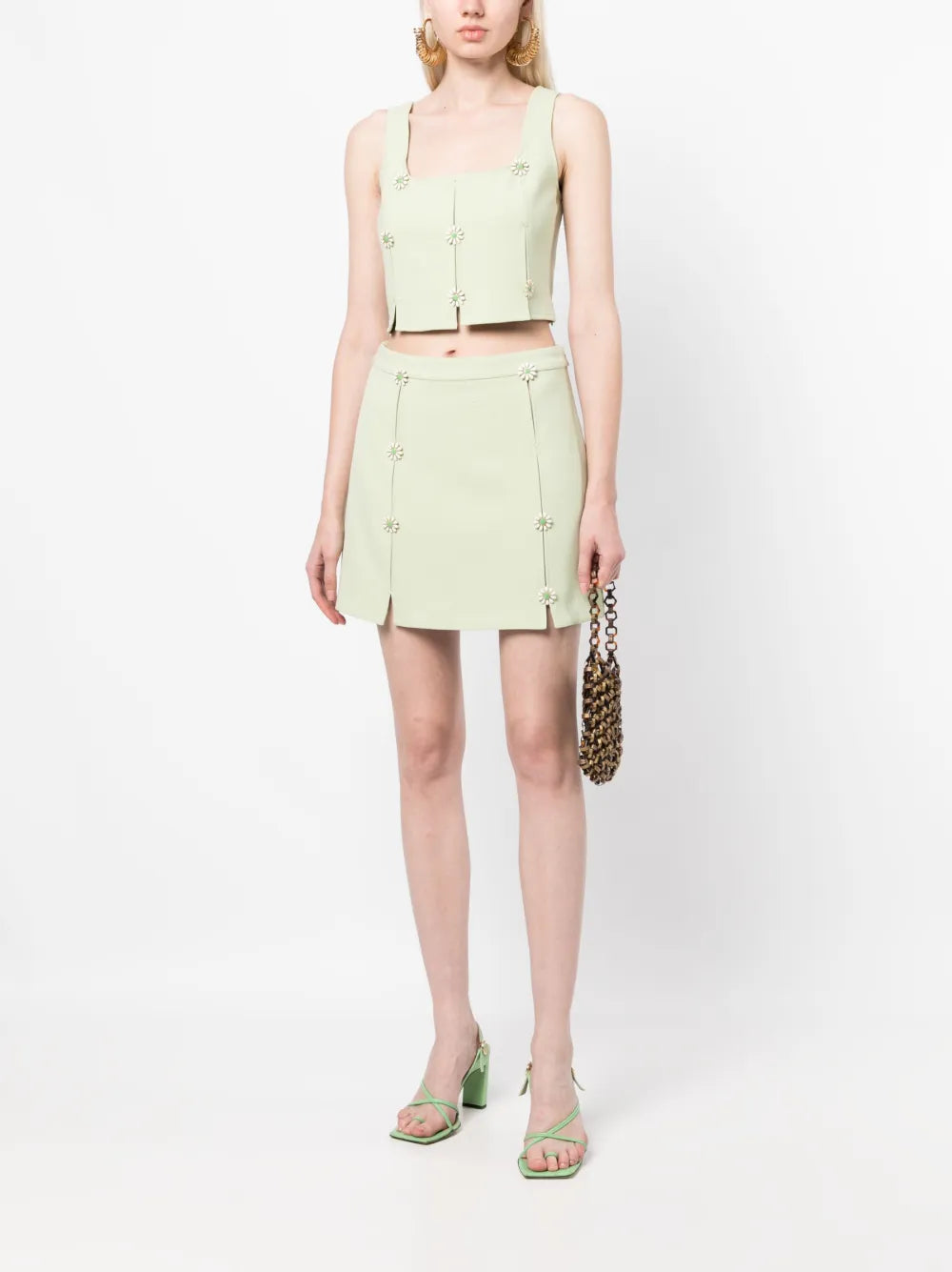 Maro Floral-Appliqué Skirt