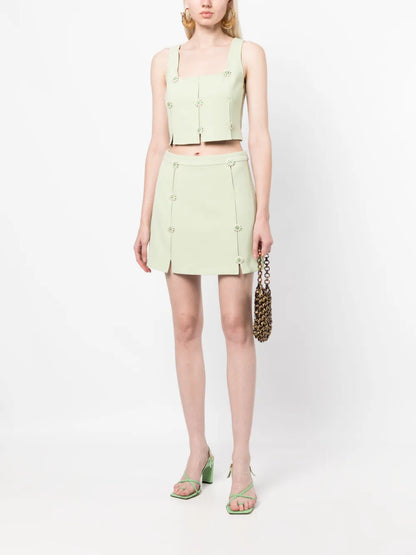 Maro Floral-Appliqué Skirt