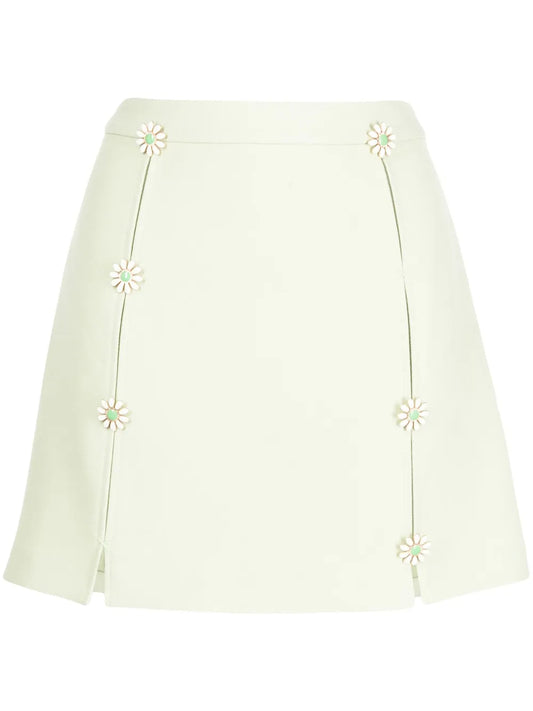 Maro Floral-Appliqué Skirt