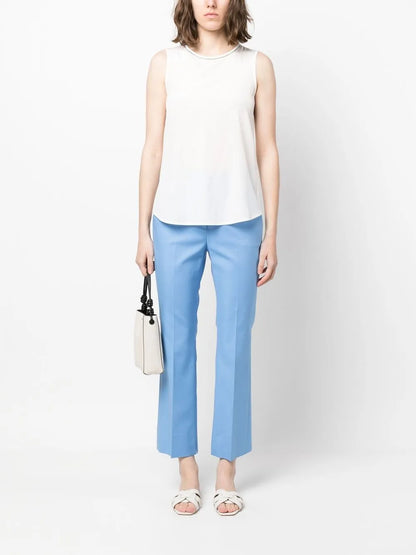 Bead-Detail Sleeveless Blouse