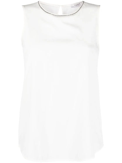 Bead-Detail Sleeveless Blouse