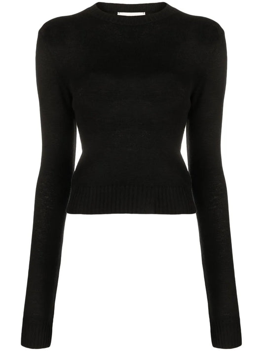 Long-Sleeved Wool Knitted Top
