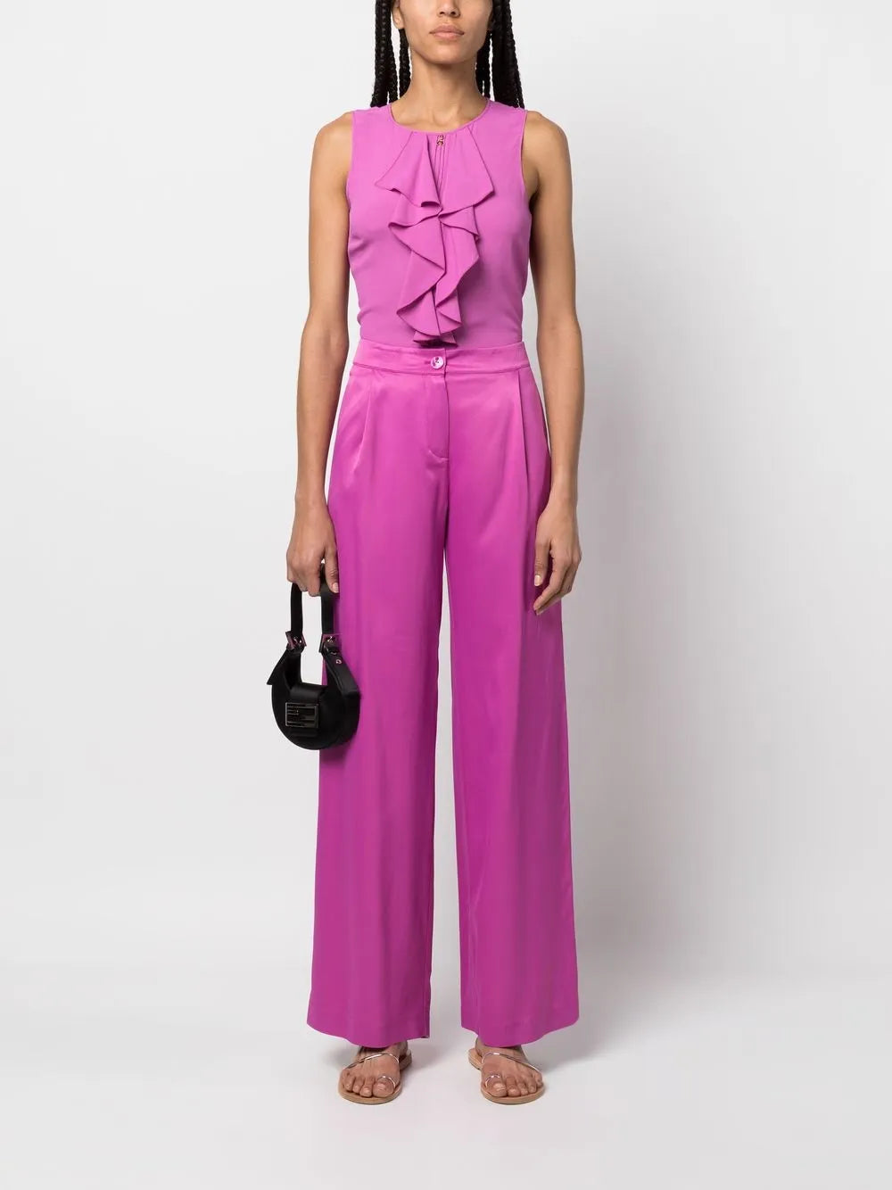 Pleat-Detailing Wide-Leg Trousers