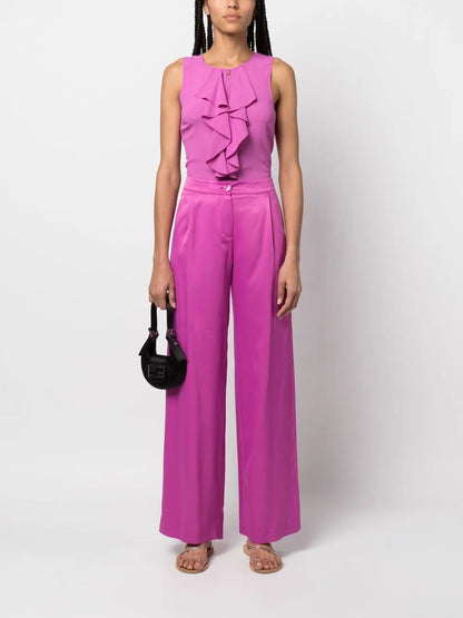 Pleat-Detailing Wide-Leg Trousers