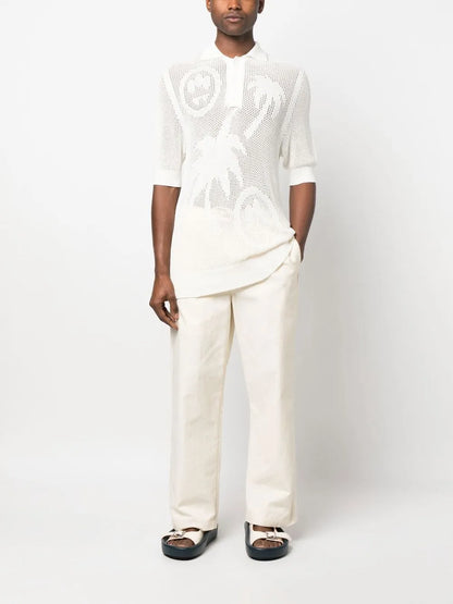 Knit Print Polo Shirt