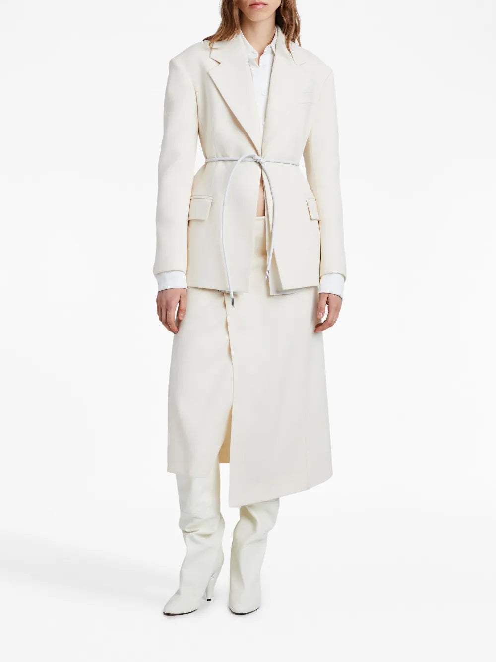 Twill Suiting Wool Wrap Skirt