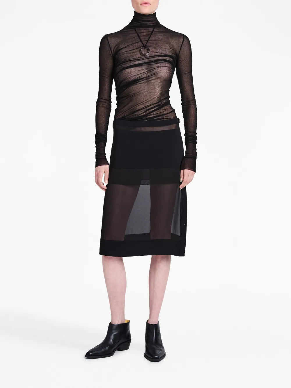 Semi-Sheer Chiffon Skirt