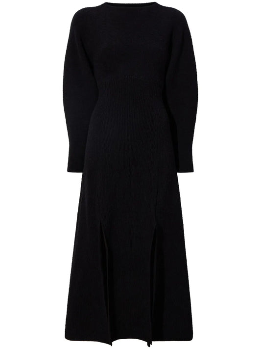Long-Sleeved Knitted Midi Dress