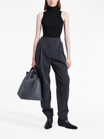 Matte Ribbed-Knit Sleeveless Top