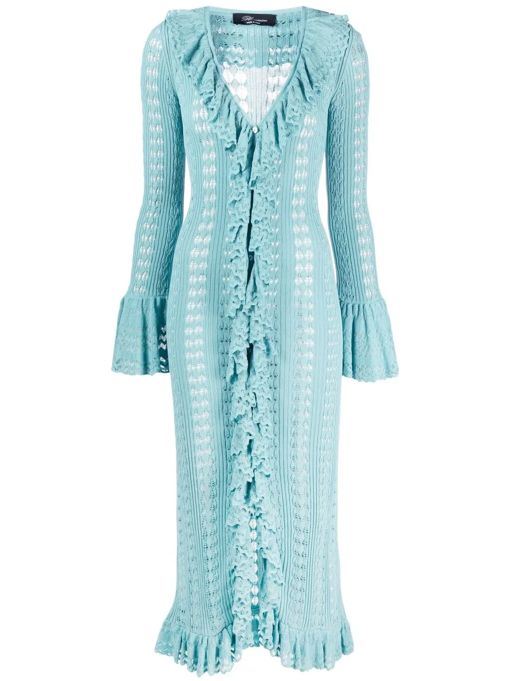 Lace-Trimmed V-Neck Midi Dress
