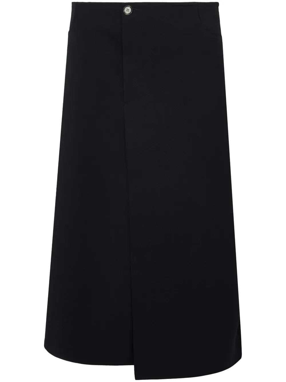 Asymmetric Twill Wrap Skirt