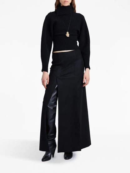 Felted Slit Maxi Skirt