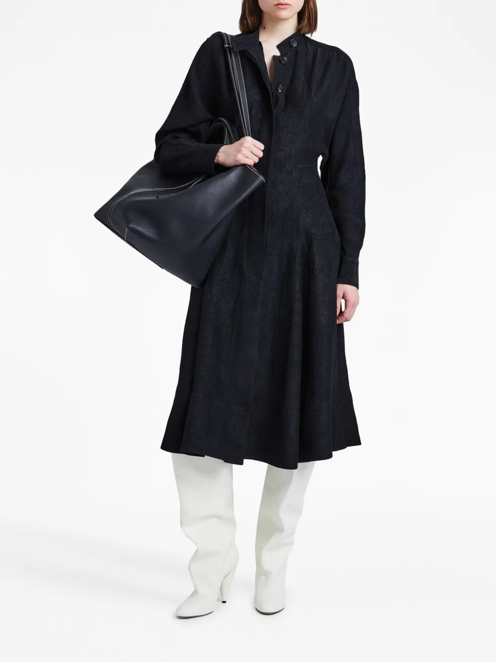 Flou Crinkled Shirtdress