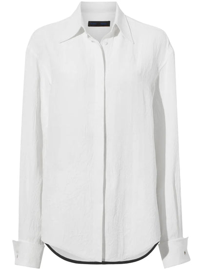 Crinkled Satin-Finish Shirt