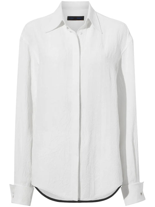 Crinkled Satin-Finish Shirt